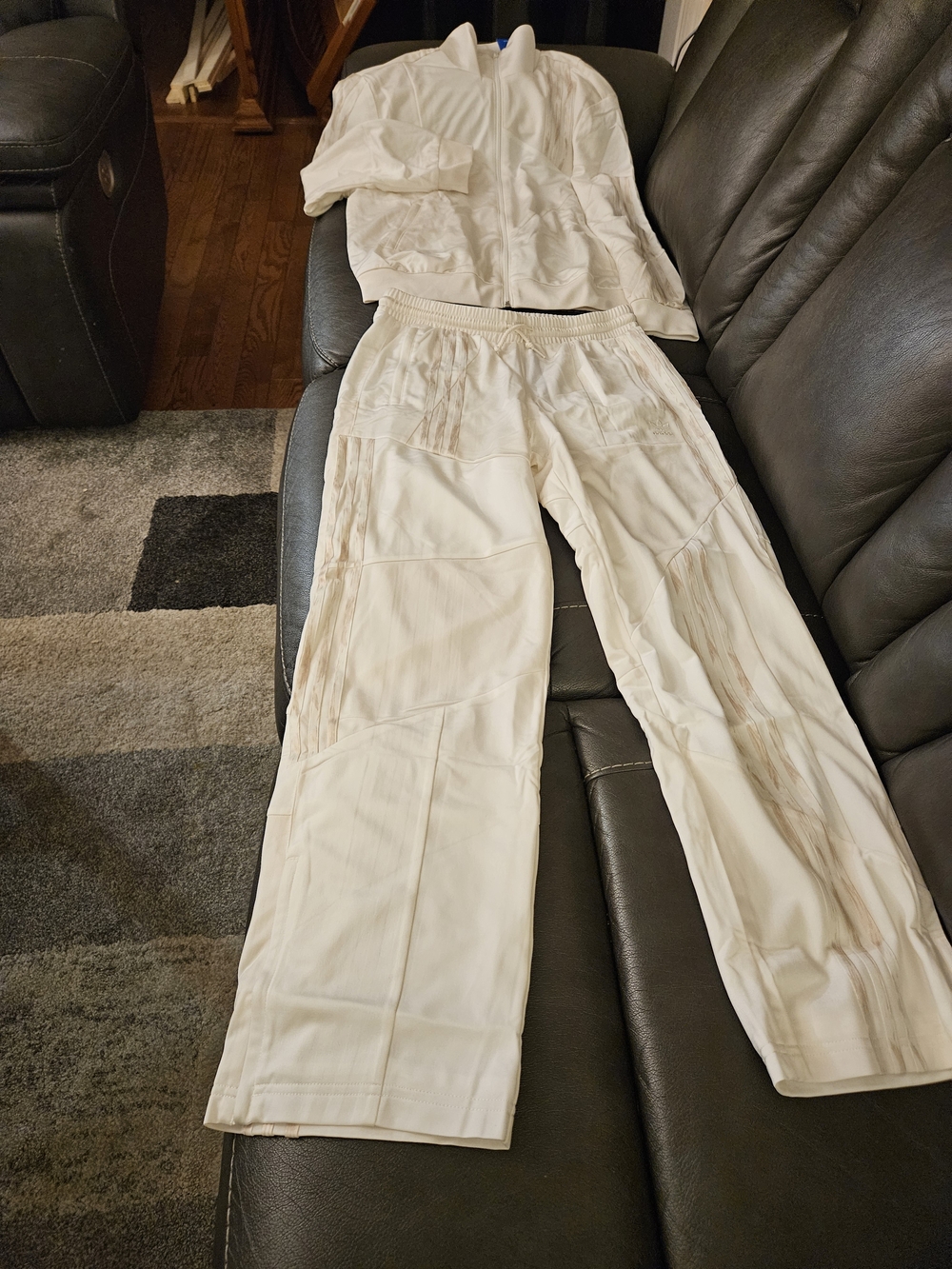 adidas by Danielle Cathari Cream Wide-Leg Track Pant and Top Sets
